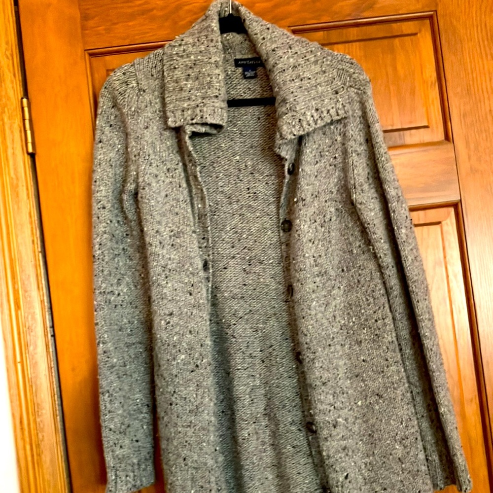 Ann Taylor nubby grey cardigan!